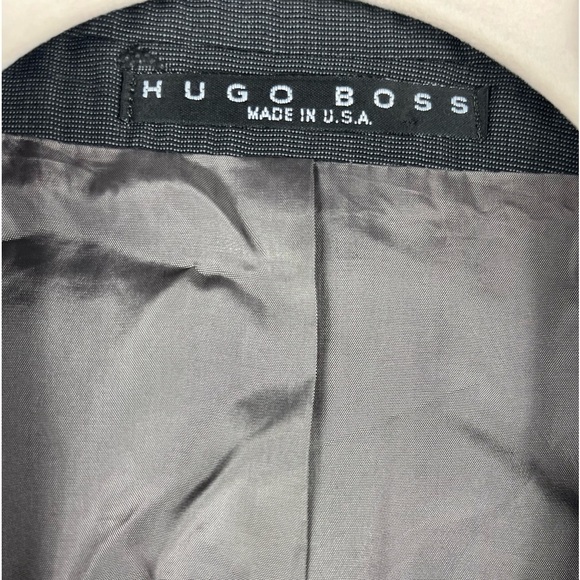 BOSS HUGO BOSS Saks Fifth Avenue Virgin Wool Men’s Blazer Suit Jacket Grey Lined - Picture 3 of 12